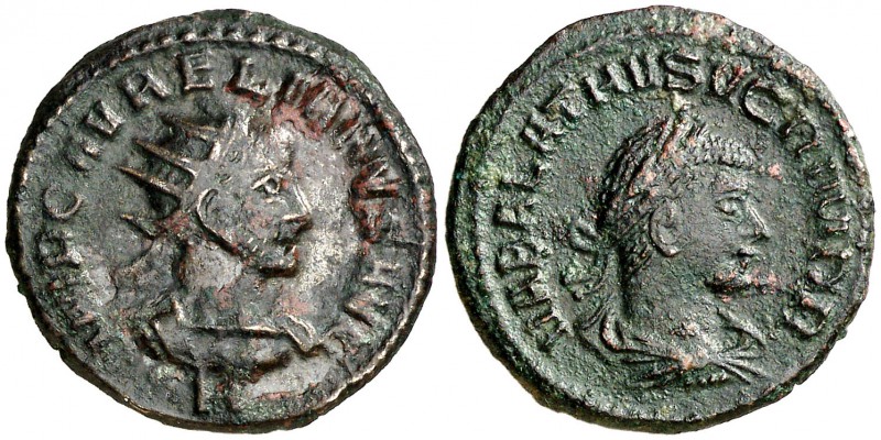 (270-272 d.C.). Vabalato y Aureliano. Antoniniano. (Spink 11718) (Co. 1) (RIC. 3...