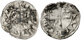 Gausfred III (1115-1164). Perpinyà. Diner. (Cru.V.S. 113) (Balaguer 96) (Cru.C.G. 1899). 0,53 g. Leves oxidaciones superficiales. Rara. (MBC).