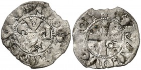 Gerard II (1164-1172). Perpinyà. Diner. (Cru.V.S. 115) (Balaguer 98) (Cru.C.G. 1901). 0,74 g. Cospel levemente faltado. Muy rara. (MBC).