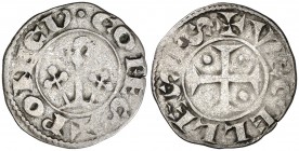 Ponç de Cabrera (1236-1243). Agramunt. Diner. (Cru.V.S. 126.2) (Cru.C.G. 1943c). 0,79 g. Escasa. MBC.