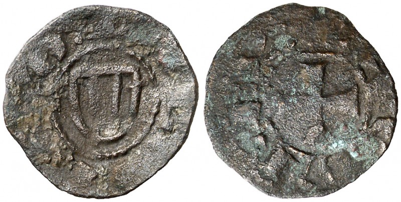 Jaume I (1213-1276). Barcelona. Diner de doblenc. Escudo con armas catalanas de ...