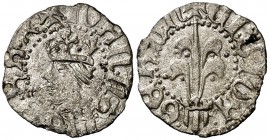 Joan II (1458-1479). Girona. Diner rocabertí. (Cru.V.S. 951.3 var) (Cru.C.G. 2990a var). 0,64 g. MBC+.