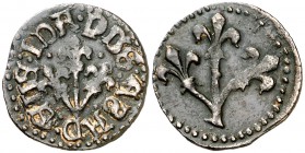 (s. XIV). Lleida. Pugesa. (Cru.C.G. 3749) (Cru.L. 1736). 1,75 g. La letra S al revés. Escasa. MBC.