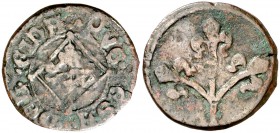 (s. XIV). Lleida. Pugesa. (Cru.C.G. 3757a) (Cru.L. 1748). 2,82 g. Pequeña grieta. Escasa. MBC-.