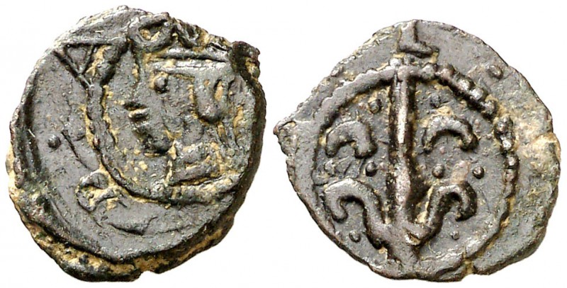 s/d. Felipe III. Lleida. Diner. (Cru.C.G. 3774) (Cru.L. 1768). 1,25 g. Busto pec...