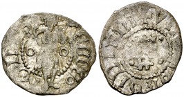 Ferran II (1479-1516). Perpinyà. Diner. (Cru.C.G. 3800) (Cru.L. 1943.1). 0,70 g. MBC.