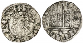 Alfonso XI (1312-1350). Coruña. Cornado. (AB. 343). 0,85 g. Venera antigua bajo el castillo. Escasa. MBC.