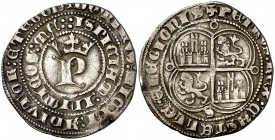 Pedro I (1350-1368). Sevilla. Real. (AB. 380). 3,24 g. Incisión en anverso. MBC-.