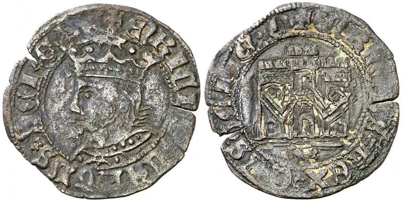 Enrique IV (1454-1474). Toledo. Dinero. (AB. 788 como 1/2 cuartillo). 1,31 g. Le...