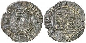 Enrique IV (1454-1474). Toledo. Dinero. (AB. 788 como 1/2 cuartillo). 1,31 g. Leves grietas. MBC.