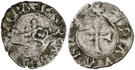 Juan y Blanca (1425-1441). Navarra. Cornado. (Cru.V.S. 257). 0,81 g. Rara. BC+.