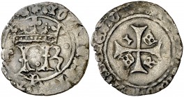 Juan y Catalina (1483-1512). Pamplona. Tarja. (Cru.V.S. 292). 2,02 g. Escasa. BC+.