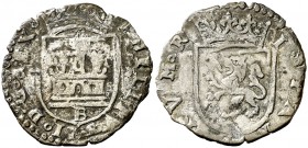 s/d. Felipe II. Burgos. 1 cuartillo. (Cal. falta) (J.S. falta). 2,15 g. Rara. MBC-/ MBC.