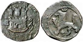 s/d. Felipe II. Cuenca. . 2 cuartos. (Cal. 806) (J.S. A-100). 3,29 g. C distinta. BC+.