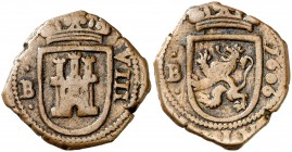1606. Felipe III. Burgos. 8 maravedís. (Cal. 618). 5,54 g. Ex Áureo & Calicó 26/01/2005, nº 475. Escasa. MBC.