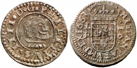 1663. Felipe IV. Burgos. R. 16 maravedís. (Cal. 1249) (J.S. M-4). 3,86 g. Busto grande. MBC.