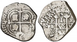 1657. Felipe IV. Potosí. E. 1 real. (Cal. 1057). 2,62 g. (...) PERV visible. MBC-.