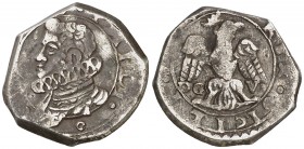 Felipe IV. Messina. DG-V. 1 tari. (Vti. tipo 24) (MIR. 358). 2,59 g. Fecha no visible. MBC-.