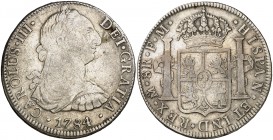 1784. Carlos III. México. FM. 8 reales. (Cal. 936). 26,64 g. MBC-/MBC.