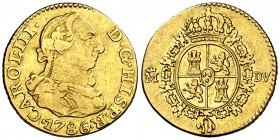 1786. Carlos III. Madrid. DV. 1/2 escudo. (Cal. 778). 1,58 g. Rayitas. MBC-.