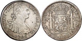1796. Carlos IV. México. FM. 8 reales. (Cal. 690). 26,84 g. MBC.