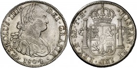 1804. Carlos IV. México. TH. 8 reales. (Cal. 701). 26,94 g. Golpecitos. MBC+.