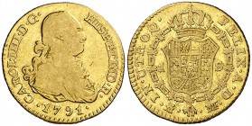 1791. Carlos IV. Madrid. MF. 1 escudo. (Cal. 490). 3,28 g. BC+/MBC-.