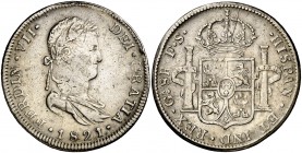 1821. Fernando VII. Guadalajara. FS. 8 reales. (Cal. 445). 27 g. Golpecitos. MBC.
