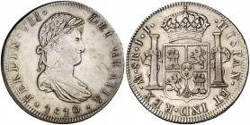 1819. Fernando VII. México. JJ. 8 reales. (Cal. 563). 26,92 g. Leves rayitas. MBC+/EBC-.