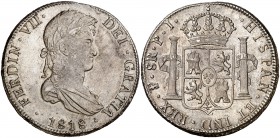 1818. Fernando VII. Potosí. PJ. 8 reales. (Cal. 607). 27 g. Bella. Brillo original. EBC.