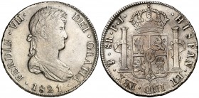 1821. Fernando VII. Potosí. PJ. 8 reales. (Cal. 610). 26,94 g. Buen ejemplar. MBC+.
