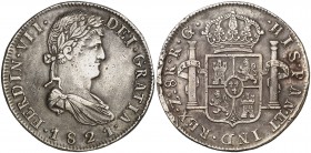 1821. Fernando VII. Zacatecas. RG. 8 reales. (Cal. 697). 26,91 g. Golpecitos. MBC+.