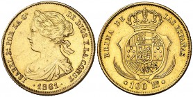 1861. Isabel II. Madrid. 100 reales. (Cal. 26). 8,37 g. MBC+/EBC-.