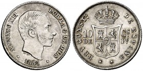 1885. Alfonso XII. Manila. 10 centavos. (Cal. 98). 2,57 g. Bella. EBC+.