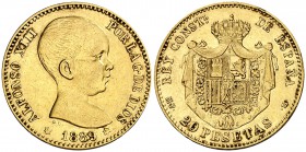 1889*1889. Alfonso XIII. MPM. 20 pesetas. (Cal. 4). 6,43 g. MBC.