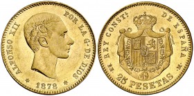 1878*1878. Alfonso XII. EMM. 25 pesetas. (Cal. 6). 8,08 g. EBC+.