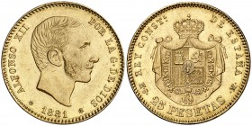 1881*1881. Alfonso XII. MSM. 25 pesetas. (Cal. 14). 8,06 g. EBC.
