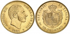 1881*1881. Alfonso XII. MSM. 25 pesetas. (Cal. 14). 8,04 g. EBC.