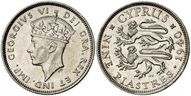 1940. Chipre. Jorge VI. 9 piastras. (Kr. 25). 5,64 g. AG. S/C-.