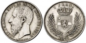 1891. Congo. Leopoldo II. 1 franco. (Kr. 6). 5 g. Rara. MBC+.