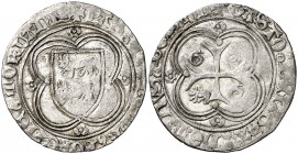 Francia. Gastón de Grailly (1436-1476). Bearn. Grand blanc. (D. 1253) (P.A. LXIX 17 y LXX 2 var). 2,48 g. AG. Rara. MBC-.