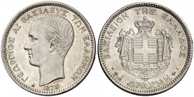 1873. Grecia. Jorge I. A (París). 1 dracma. (Kr. 38). 5,01 g. AG. EBC.