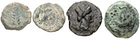 Hispania Antigua. Lote de cuatro bronces de cecas del sur. A examinar. BC/MBC.