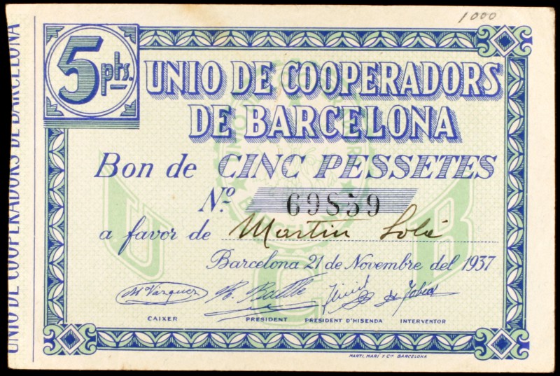 Barcelona. Unió de Cooperadors. (AL. 1064, 1065, 1067, 1069, 1073, 1077, 1078 y ...