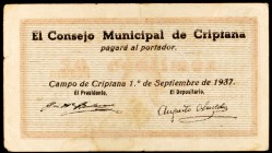 Criptana (Ciudad Real). 50 céntimos. (KG. 297). Escaso. MBC-.