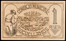 Socuéllamos (Ciudad Real). 1 peseta. (KG. 708). Escaso. EBC-.