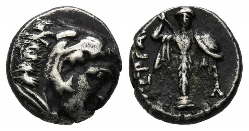 MISIA, Pérgamo. Dióbolo. (Ar. 1,34g/11mm). 330-284 a.C. (Seaby 3942). Anv: Cabez...