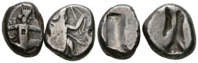 PERSIA, Reino Achaemenida. Conjunto de dos Siglos de Sardes acuñado entre 485-420 a.C. A EXAMINAR.