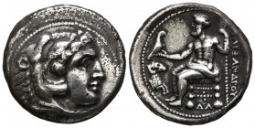 REINO DE MACEDONIA, Alejandro III el Grande. Tetradracma. (Ar. 16,80g/26mm). 330-323 a.C. Damasco, acuñado bajo Menon o Menes. (Price 3205). Anv: Cabe...