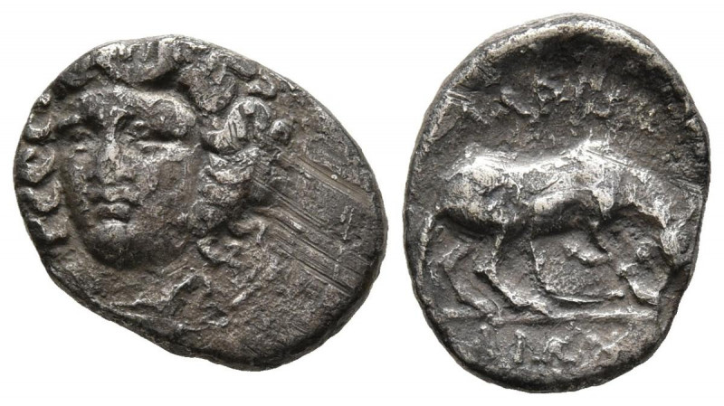 TESALIA, Larissa. Hemidracma. (Ar. 1,99g/16mm). 356-342 a.C. (HGC 6, 464). Anv: ...
